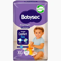 Pañal Babysec Premium talla XG 14 unidades