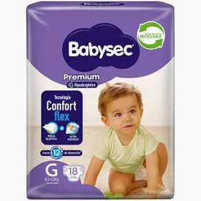 Pañal Babysec Premium talla G 18 unidades